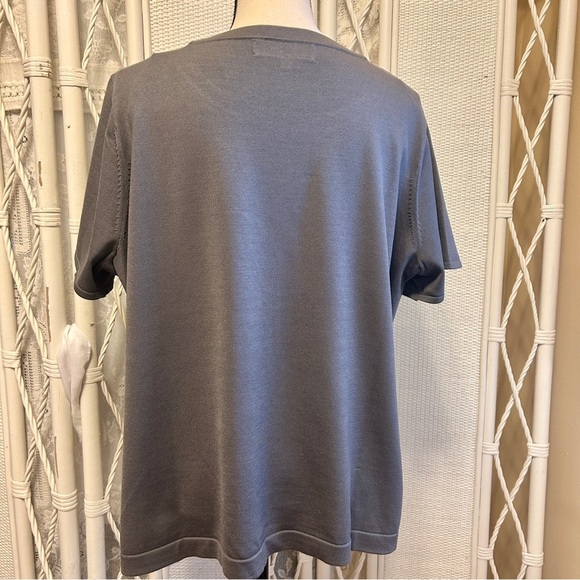 Jones New York Sweater Grey Silk Blend Pullover Short Sleeves Soft Plus size 2X - Picture 5 of 14